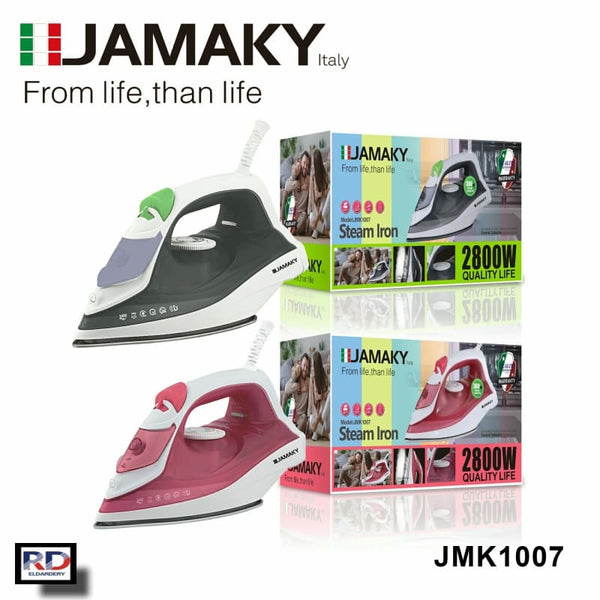 مكواة بخار جاماكي JMK-1007 – 2800 واط – رمادي – قاعدة سيراميك مانعة للالتصاق