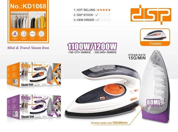 مكواة بخار وجافة للسفر KD1068 – خفيفة، قوية، وسهلة الاستخدام أينما ذهبت!