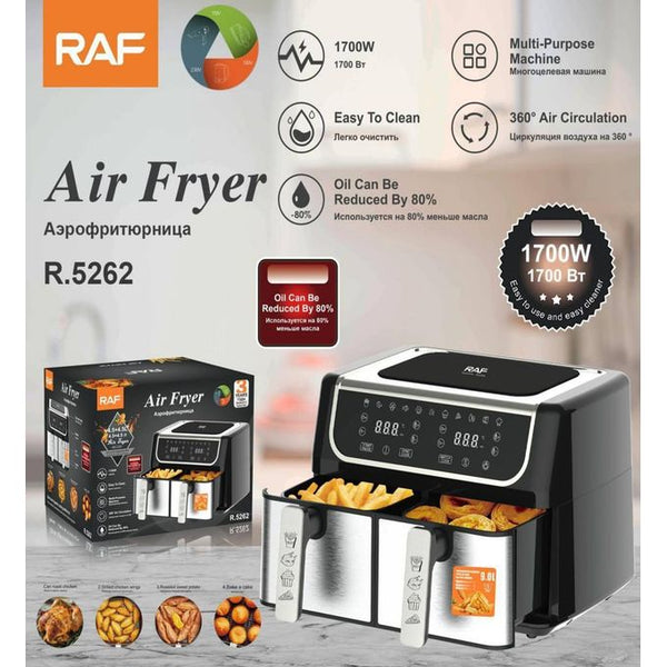 قلاية هوائية ديجتال – RAF – درج مزدوج 4.5+4.5 لتر R.5262