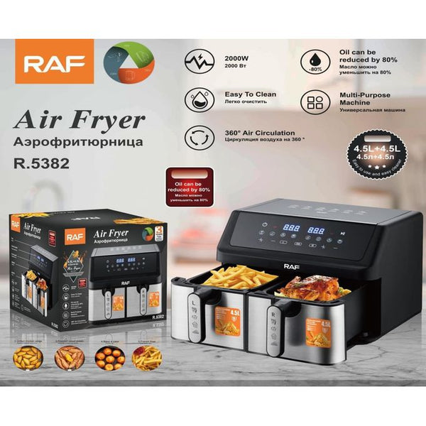 قلاية هوائية ديجتال – RAF – درج مزدوج 4.5+4.5 لتر 2000 وات R.5382
