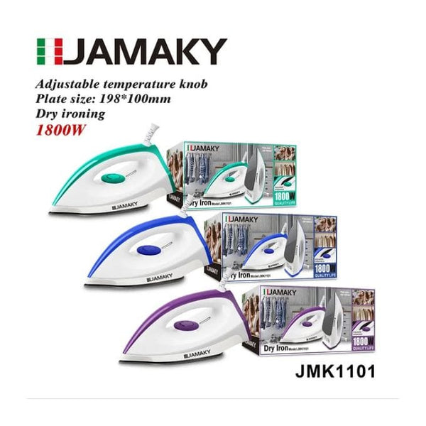 مكواة بخار جيمكي – 1800 وات – موديل JMK1101 – قاعدة غير لاصقة – تصميم مريح