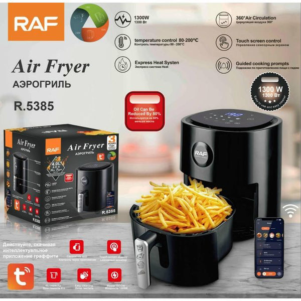 مقلاة RAF الهوائية الرقمية – 4 لتر – 1300 واط – R.5385 – أسود