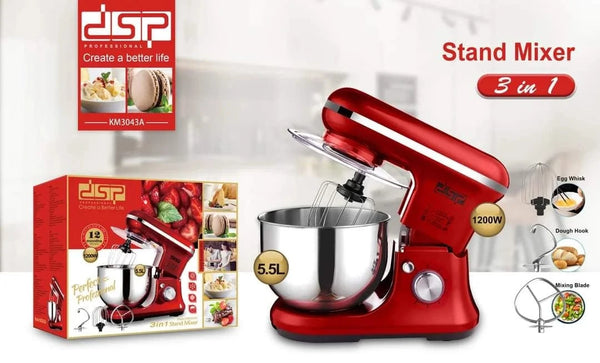 جان كهربائي احترافي بقوة 1200 واط – وعاء 5.5 لتر ستانلس ستيل – 6 سرعات + نبض – موديل KM-A3043