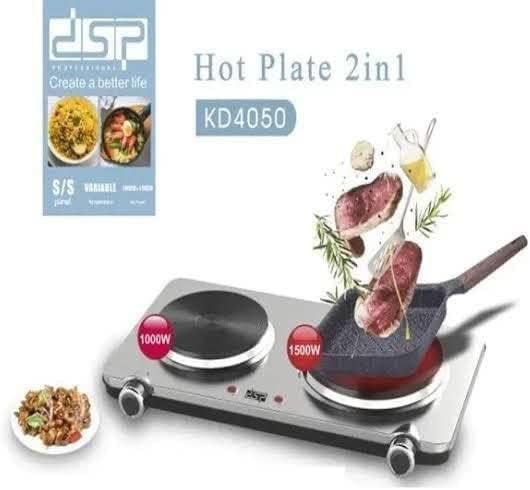 سخان كهربائي مزدوج ستانلس ستيل - مزدوج اللوحة 1000 + 1500 واط - موديل KD4050