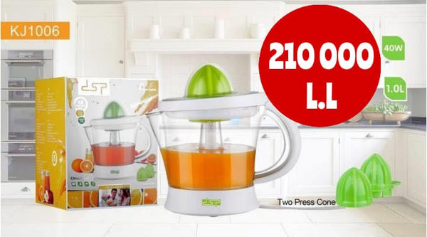 عصارة برتقال كهربائية 40 واط بسعة 1 لتر - موديل KJ1006