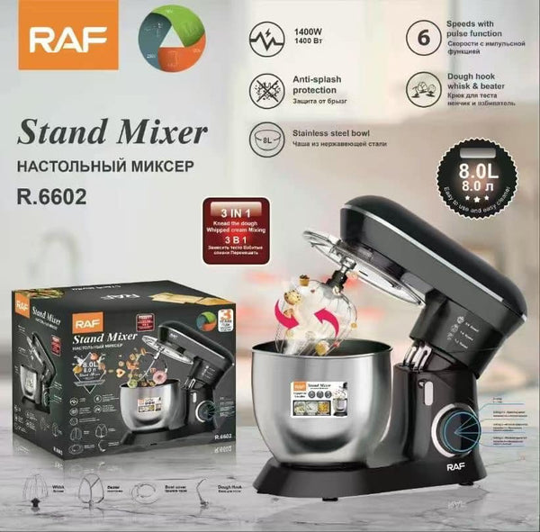 عجان كهربائي ستانلس 1400 وات، وعاء 8 لتر، 3×1 متعدد الوظائف – R6602 RAF
