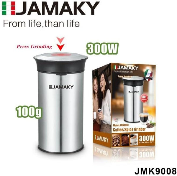 مطحنة كهربائية من Jamaky | 300 واط | 100 جرام | شفرات حادة | متعددة الاستخدامات