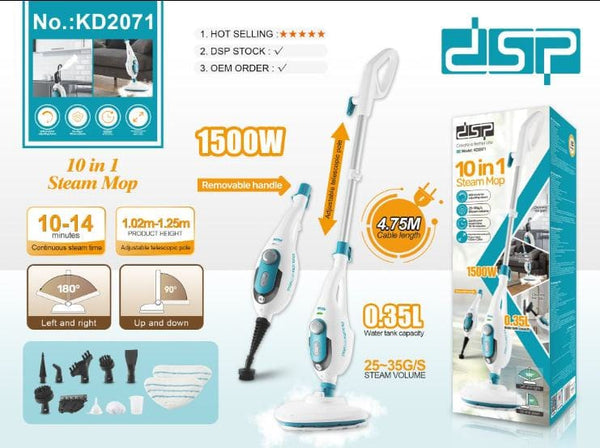 ممسحة بخار 10 في 1 KD2071 – تنظيف وتعقيم شامل بالبخار بقدرة 1500 واط