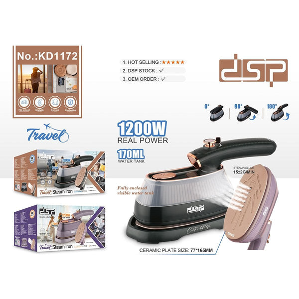 مكواة بخار يدوية DSP – 1200 واط – لوحة سيراميكية – موديل KD1172