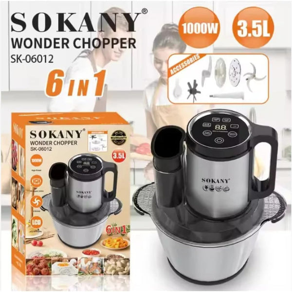 كبة Sokany استنالس 6×1 ديجيتال 5.3 لتر 1000 وات – SK-06012N