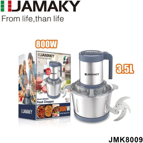قطاعة كهربائية من جاماكي – ستانلس ستيل – سعة 3.5 لتر – 800 واط – شفرات حادة – 4 سرعات – موديل JMK-8009