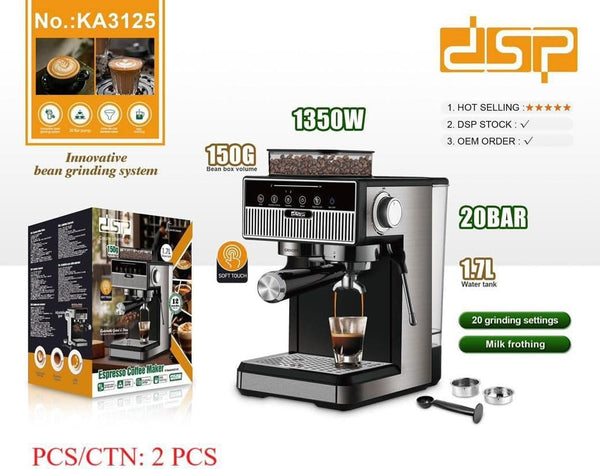 ماكينة تحضير قهوة الإسبريسو بشاشة لمس – 1350 واط – 20 بار – KA3125