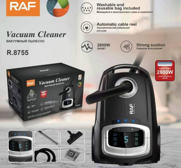 مكنسة كهربائية RAF تربو ديجيتال 2800 وات، 4 لتر - R.8755