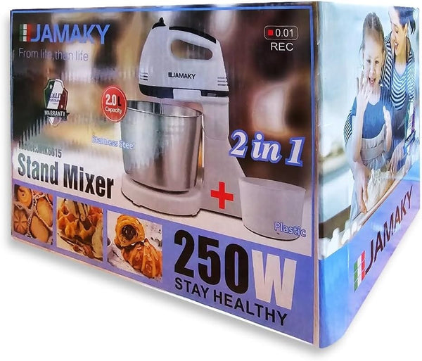 خلاط طعام (عجان) إيطالي متعدد الوظائف من Jamaky – سعة 2 لتر – 250 واط – موديل JMK6015