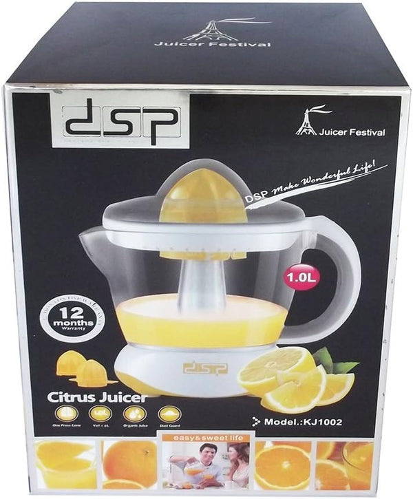 عصارة برتقال كهربائية 1.0 لتر – دوران مزدوج، مخروطين، وظيفة إيقاف تلقائي – KJ1002