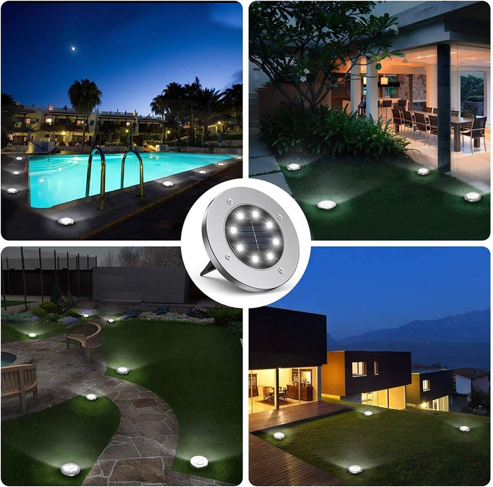 مصباح أرضي ليد يعمل بالطاقة الشمسية ٤ قطع