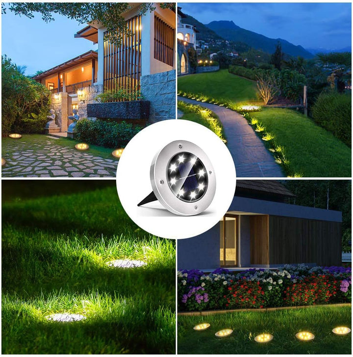 مصباح أرضي ليد يعمل بالطاقة الشمسية ٤ قطع