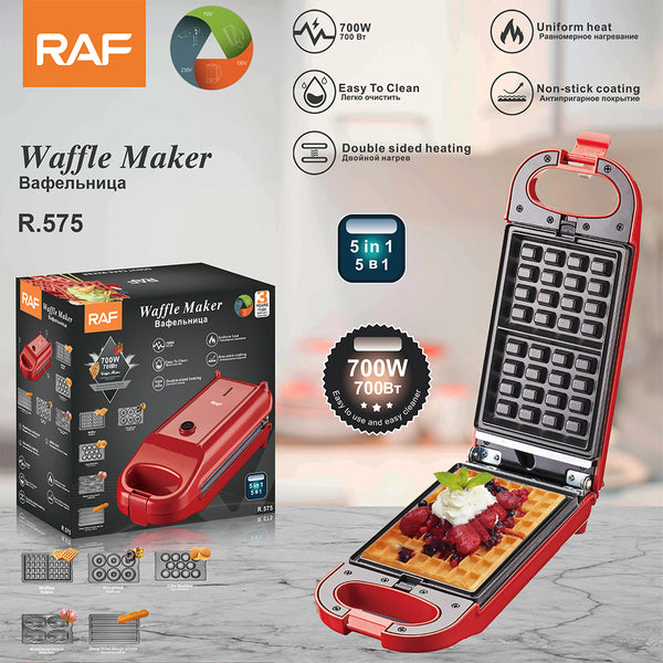 وافل ميكر RAF كبير 5×1 – 700 واط – موديل 575R