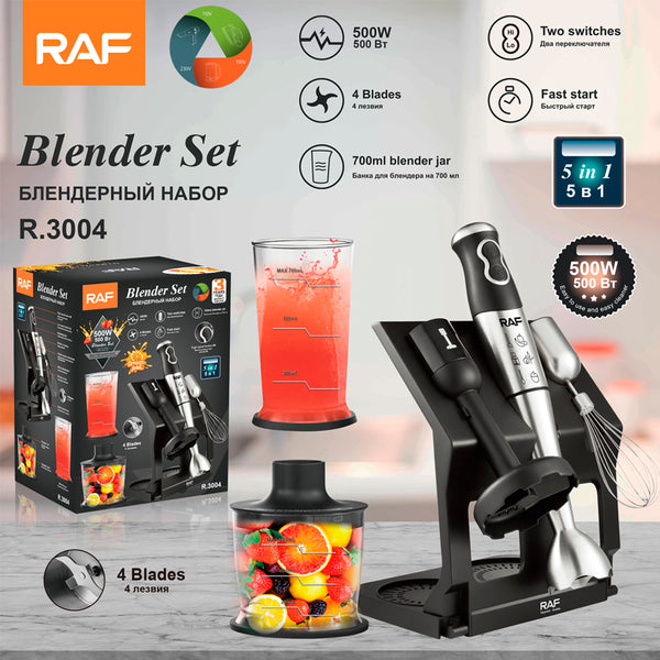 هاند بلندر مجموعة 5×1 ستانلس مع حامل استاند – R.3004