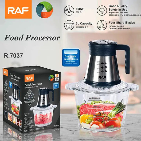 RAF كبة تقطيع الخضروات واللحوم – جسم معدني 800 وات – 3 لتر