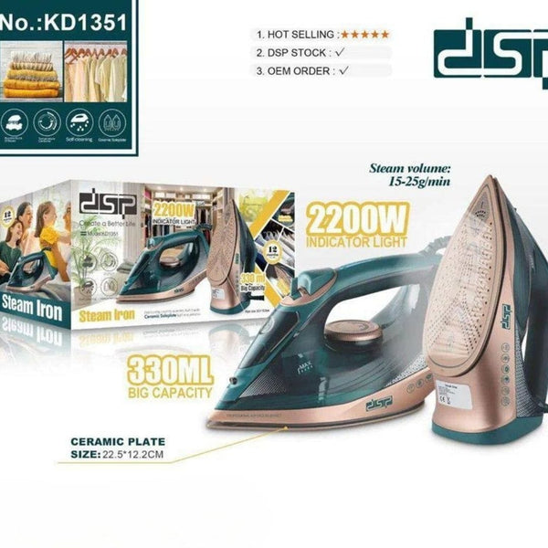 مكواة بخار KD1351 - قوة 2200 واط، لوحة سيراميك، تصميم أنيق وأداء فائق!