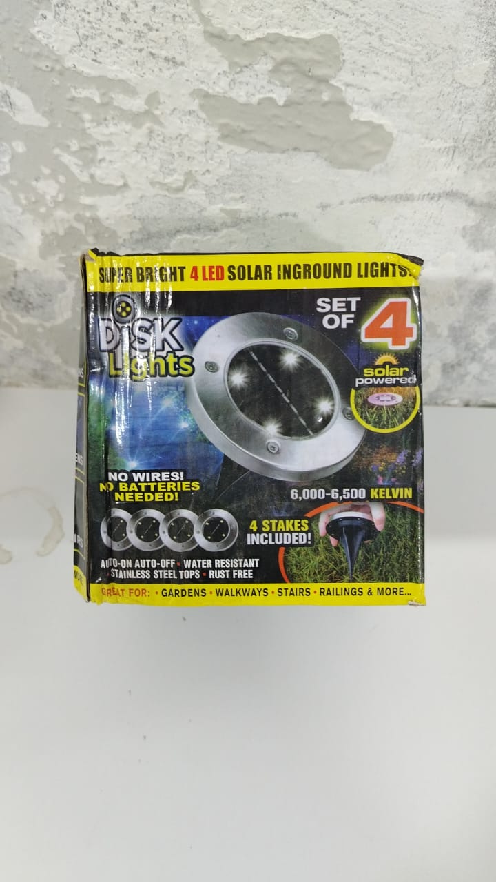 مصباح أرضي ليد يعمل بالطاقة الشمسية ٤ قطع