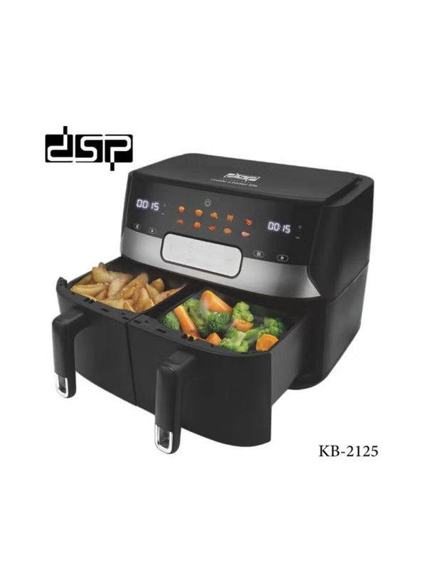 قلاية هوائية مزدوجة DSP KB2125 – 10 لتر – 1700+1700 واط – شاشة LED – طهي طعامين في نفس الوقت
