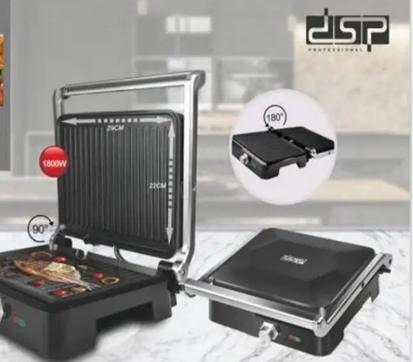 جريل كهربائية DSP – 1800 واط – طبقة غير لاصقة – فتحة 90° و180° – أسود – موديل KB1049-Black