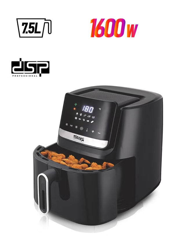 قلاية هوائية DSP KB2139 – سعة 7.5 لتر – 1600 واط – تحكم ميكانيكي – طهي بدون زيت