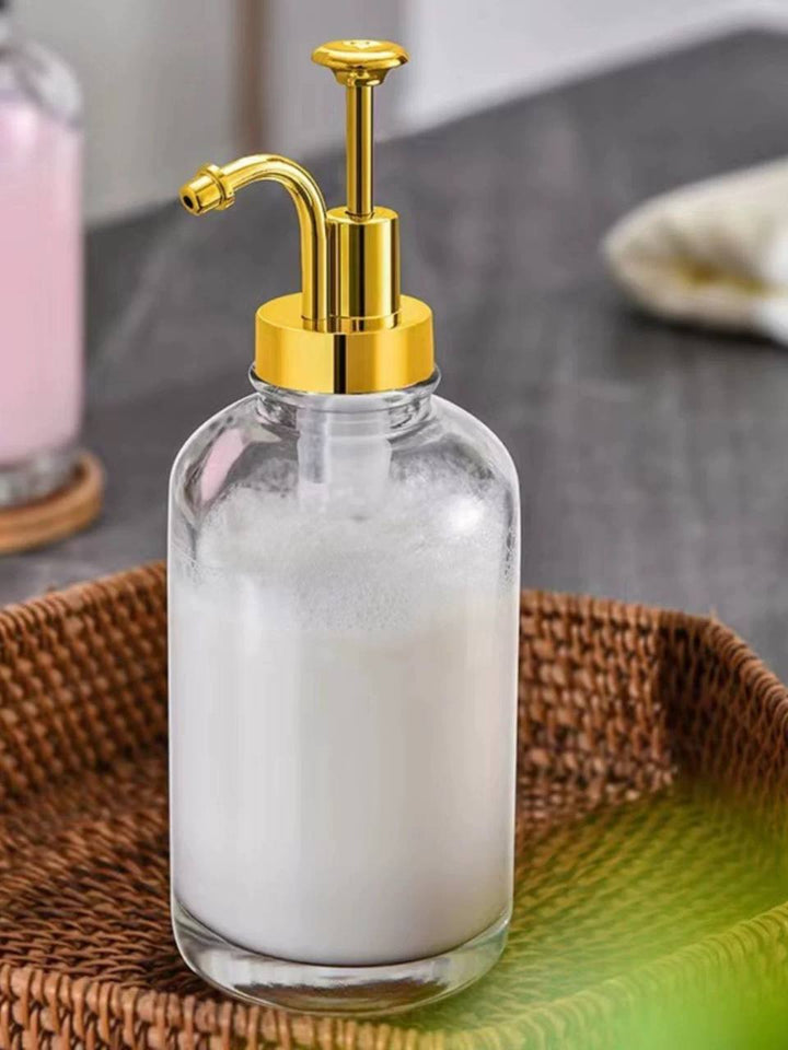 🏷️ ديسبنسر زجاج بمضخة – لعشاق السيرب والكوفي كورنر أو الشاور جِل | سعة 500 مل 🧴☕🛁