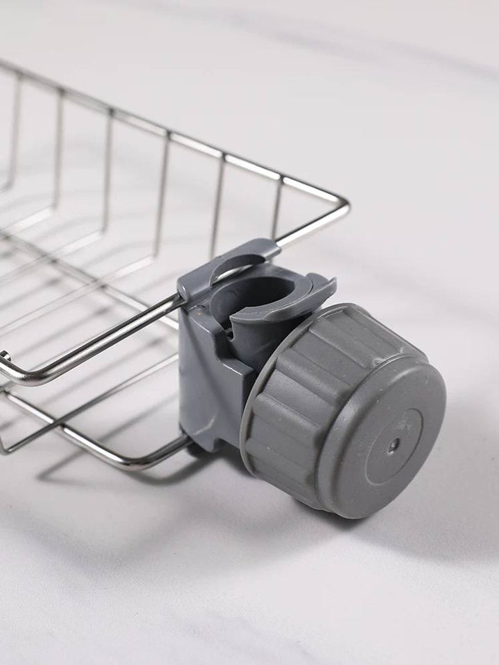 🧼 منظم حوض المطبخ وحامل مستلزمات – استانلس بالكامل