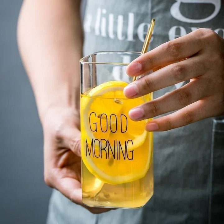 ☕ كوب الكابتشينو “GOOD MORNING” – زجاج بايركس مستورد سعة 400 مل 😍