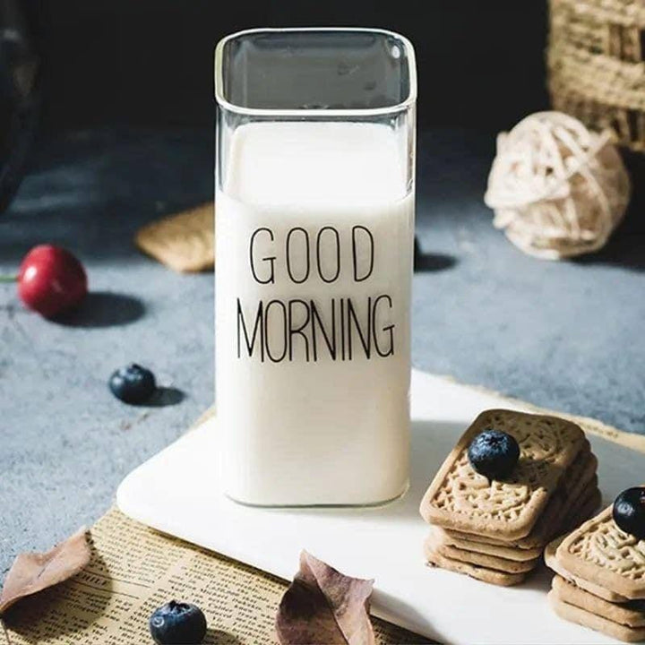 ☕ كوب الكابتشينو “GOOD MORNING” – زجاج بايركس مستورد سعة 400 مل 😍