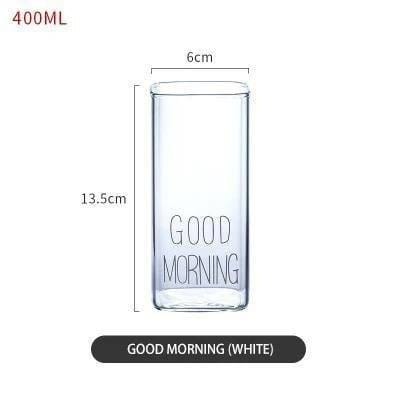 ☕ كوب الكابتشينو “GOOD MORNING” – زجاج بايركس مستورد سعة 400 مل 😍