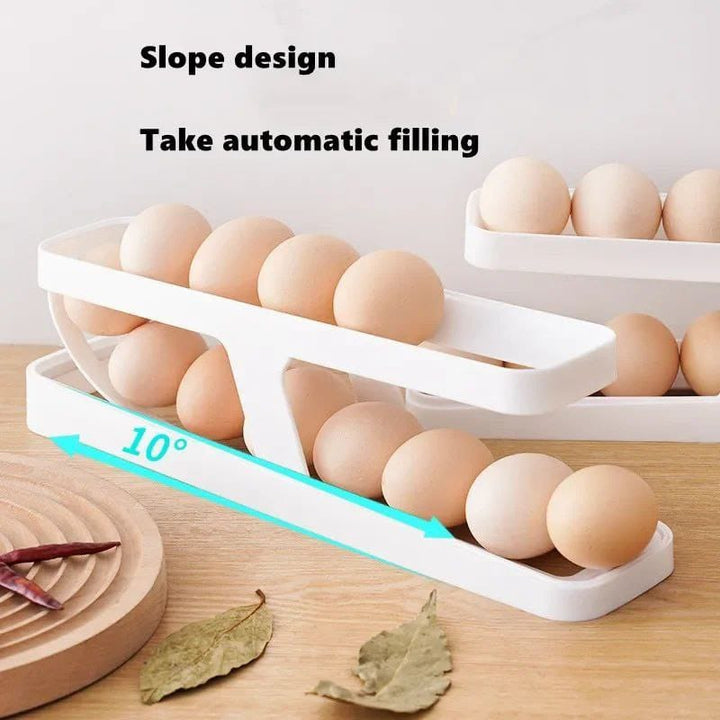 منظم البيض 2 دور – تصميم جديد وموفر للمساحة 🥚🧊