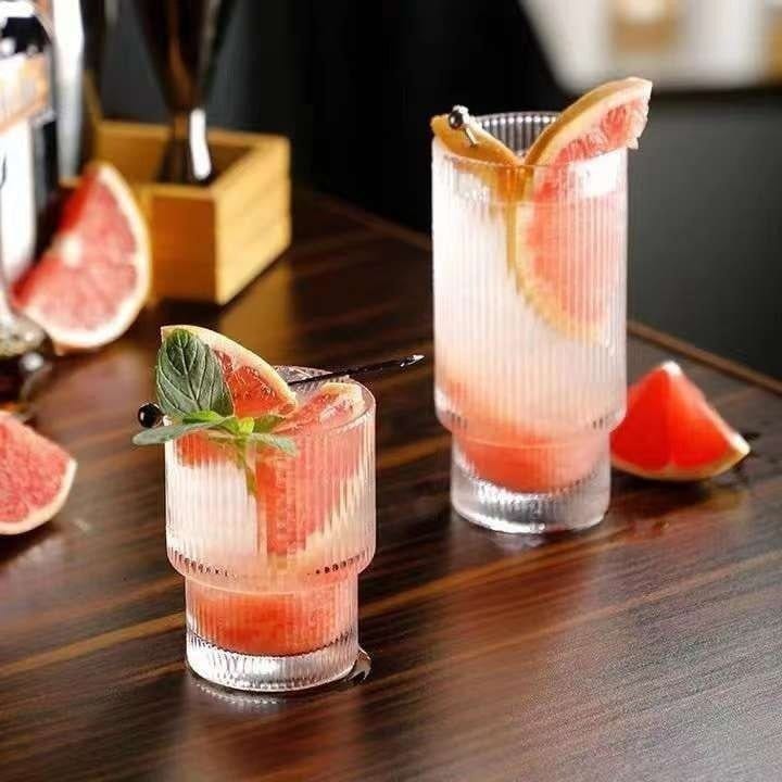 🥃 كوب لوريتا الزجاج المضلع – تصميم عصري وخامة مستوردة 💥