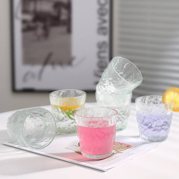 🥃 كوب صخري زجاج شفاف   ✨