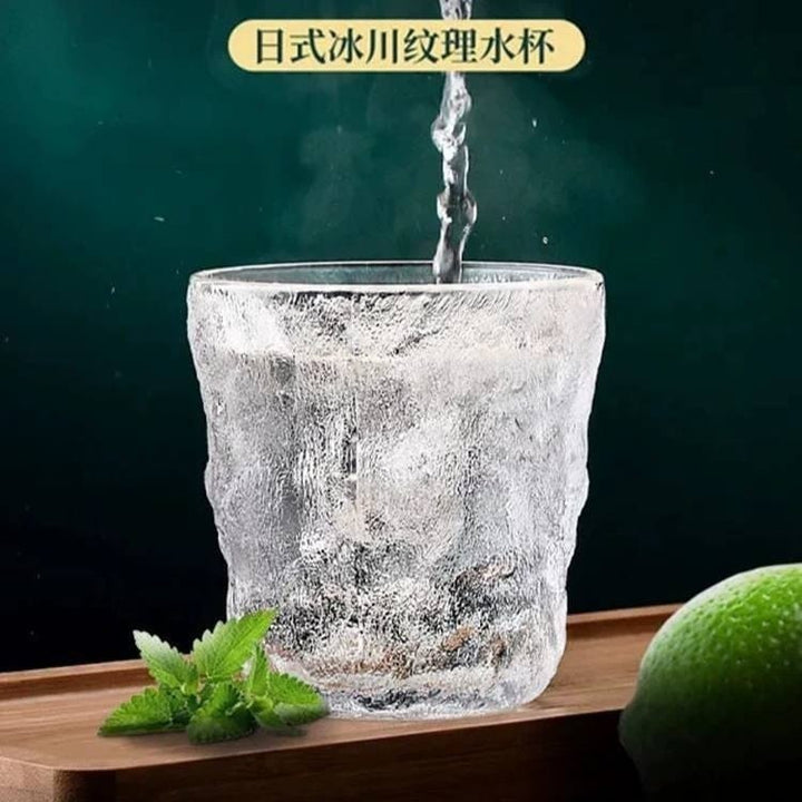 🥃 كوب صخري زجاج شفاف   ✨