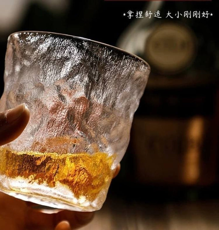 🥃 كوب صخري زجاج شفاف   ✨