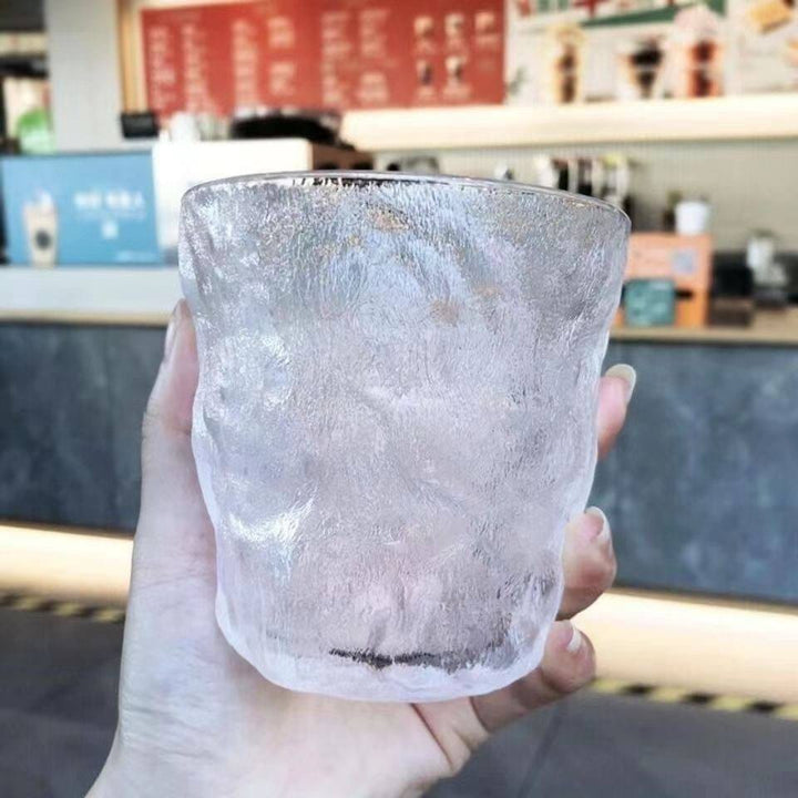 🥃 كوب صخري زجاج شفاف   ✨