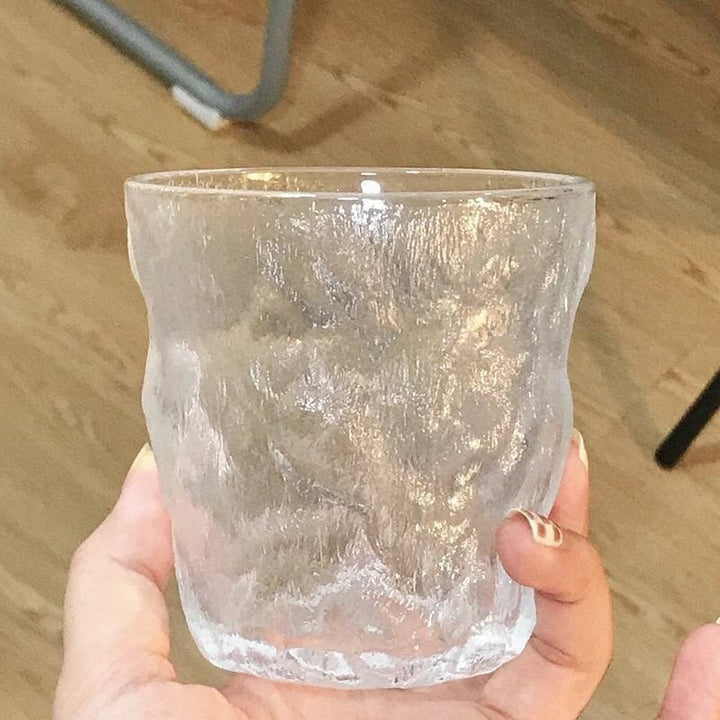 🥃 كوب صخري زجاج شفاف   ✨