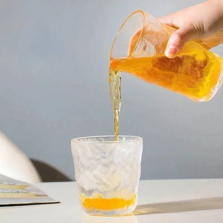🥃 كوب صخري زجاج شفاف   ✨