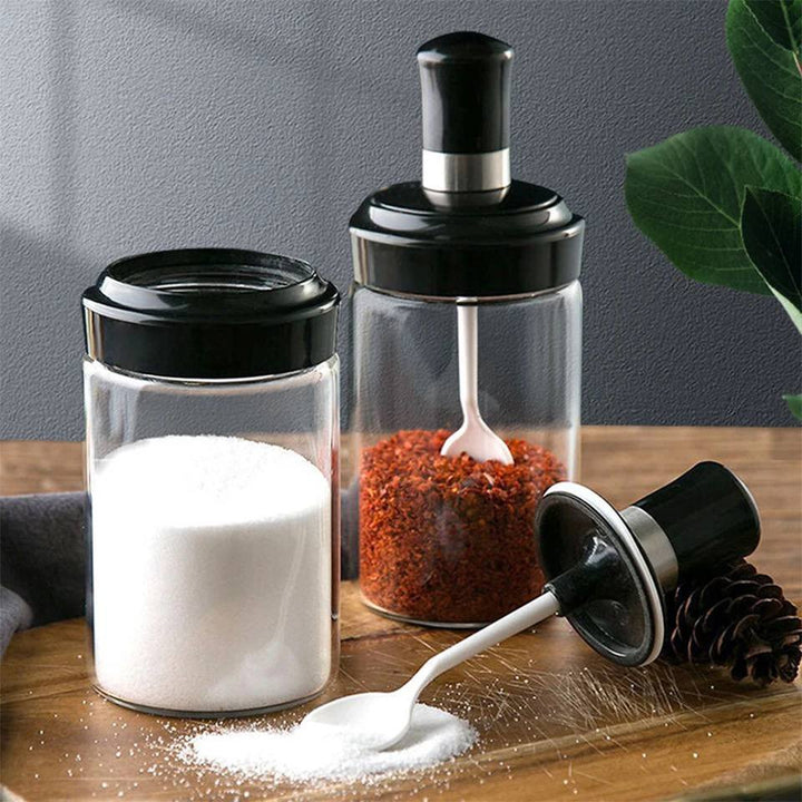 طقم برطمان 3 قطع كوبي – مع فرشة، سباتيولا، ومعلقة عسل 🍯 | زجاج بيور بغطاء محكم