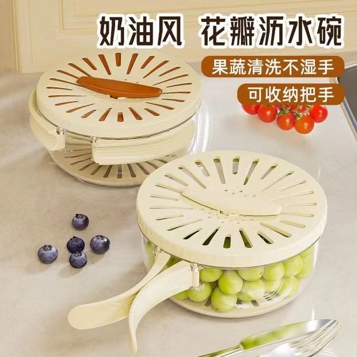 🛒 مجفف الفواكه والخضروات القابل للطي بغطاء – للتجفيف والتخزين في آن واحد 🌗✨