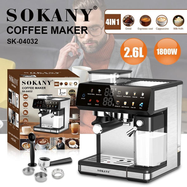 ماكينه قهوه اسبريسو 4*1 - 6,2  لتر 1800 وات 20 بار 04032-SK