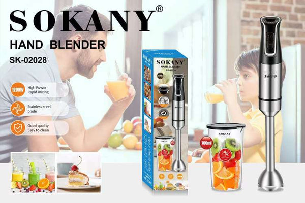 هاند بلندر استانلس + كوب 1200 وات - 02028-SK